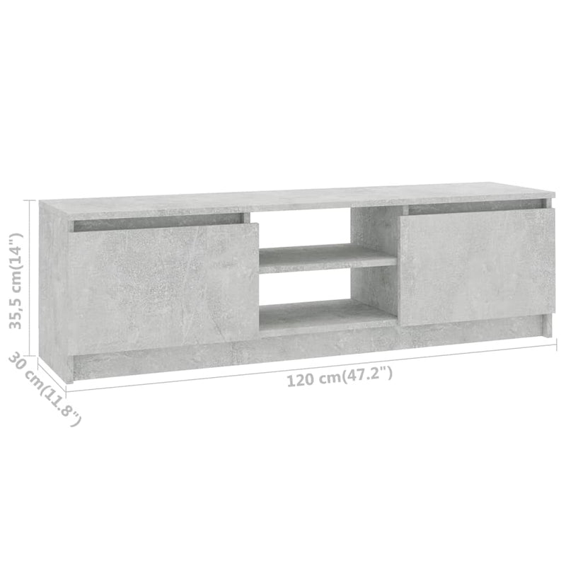 TV Cabinet Concrete Grey 120x30x35.5 cm Engineered Wood