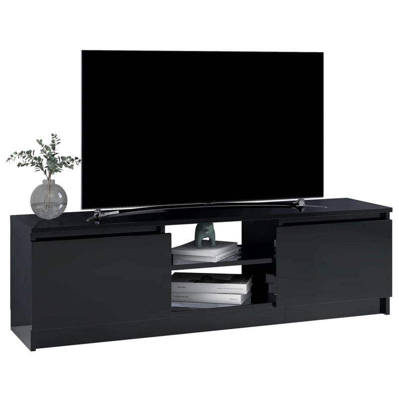 TV Cabinet High Gloss Black 120x30x35.5 cm Engineered Wood