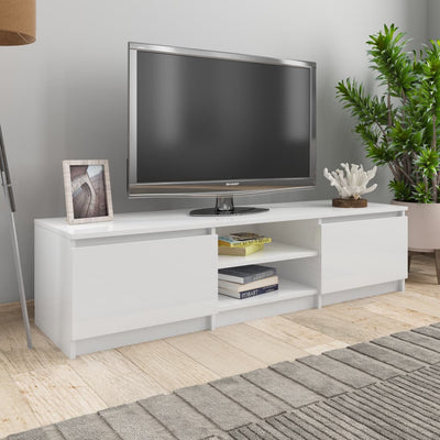 TV Cabinet High Gloss White 140x40x35.5 cm Engineered Wood