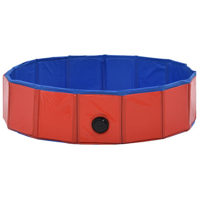 Foldable Dog Swimming Pool Red 80x20 cm PVC