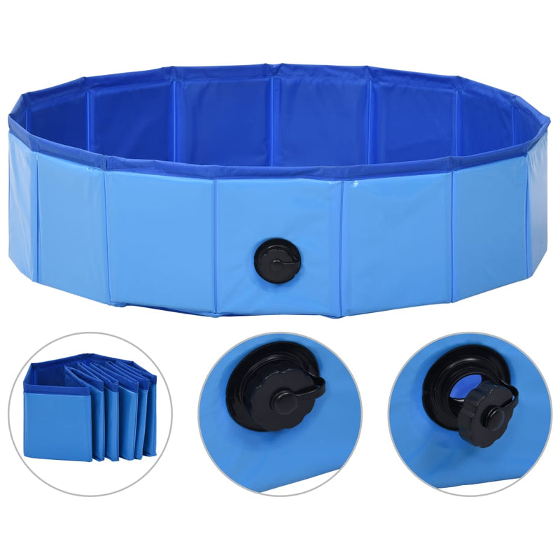 Foldable Dog Swimming Pool Blue 80x20 cm PVC