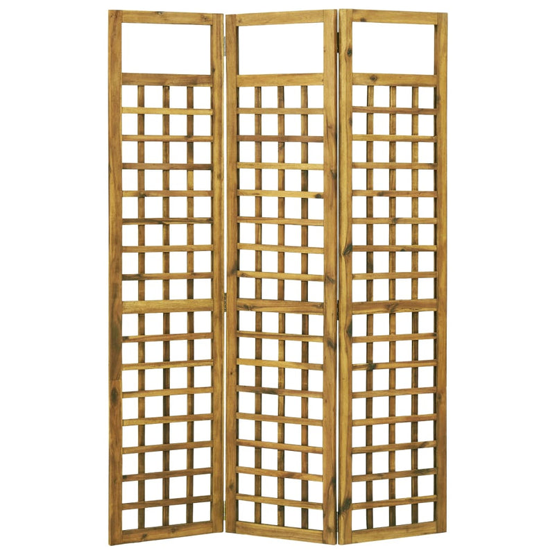 3-Panel Room Divider/Trellis Solid Acacia Wood 120x170 cm