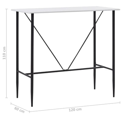 Bar Table White 120x60x110 cm MDF