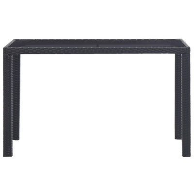 Garden Table Black 123x60x74 cm Poly Rattan