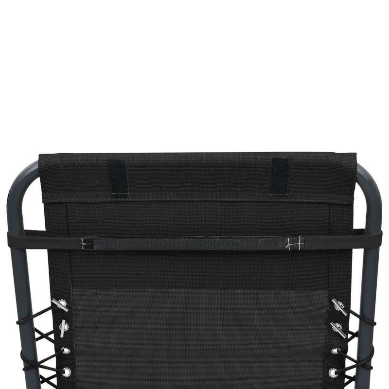 Deck Chair Headrest Black 40x7.5x15 cm Textilene