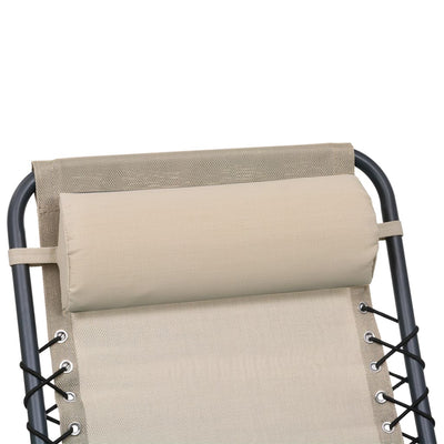 Deck Chair Headrest Cream 40x7.5x15 cm Textilene