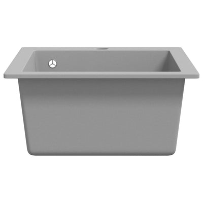 Overmount Kitchen Sink Single Basin Granite Grey