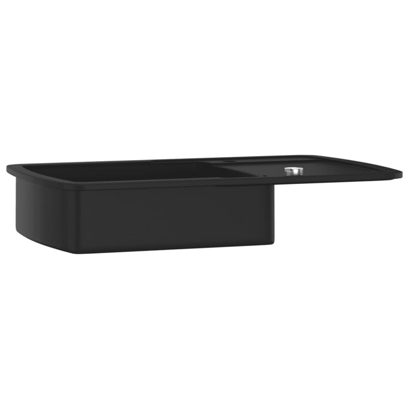 Granite Kitchen Sink Single Basin Black
