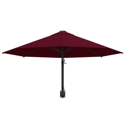 Wall-Mounted Parasol with Metal Pole 300 cm Burgundy