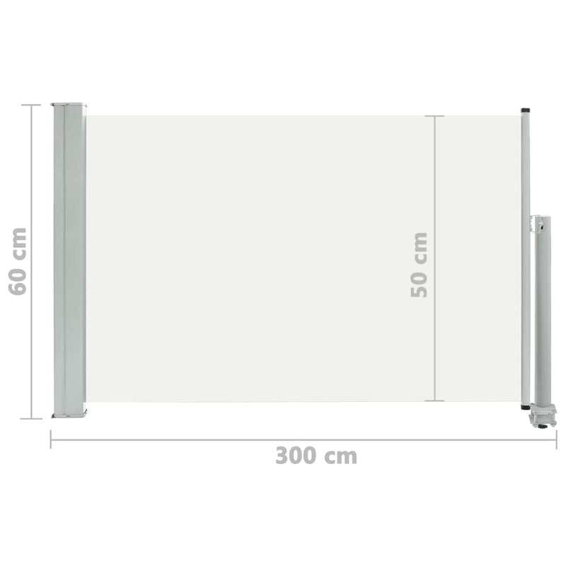 Patio Retractable Side Awning 60x300 cm Cream