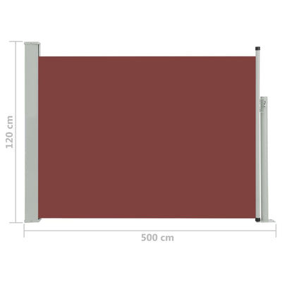 Patio Retractable Side Awning 120x500 cm Brown