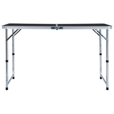 Foldable Camping Table Grey Aluminium 120x60 cm