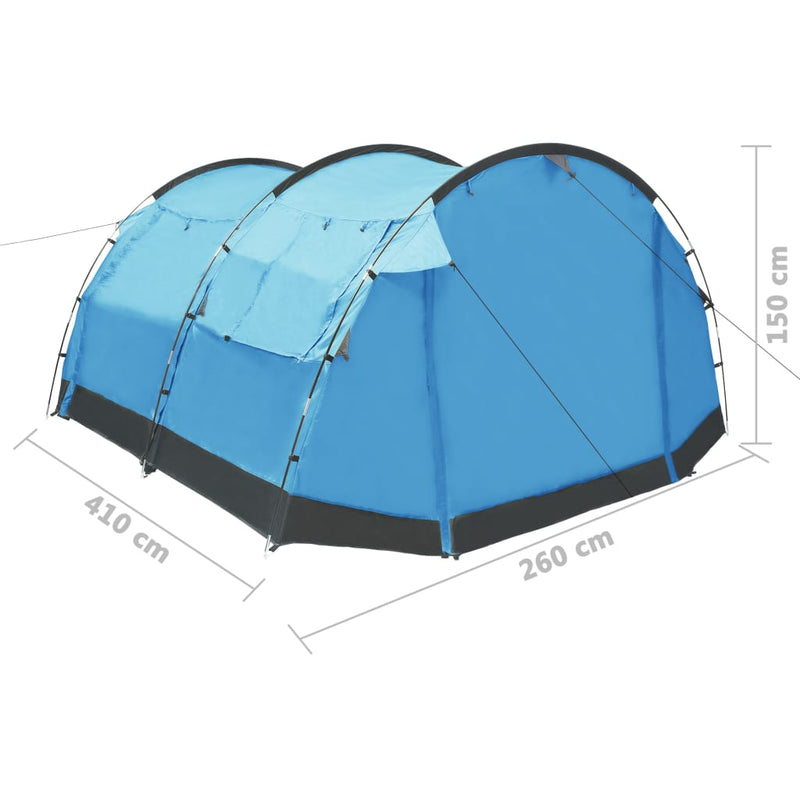 Tunnel Camping Tent 4 Person Blue