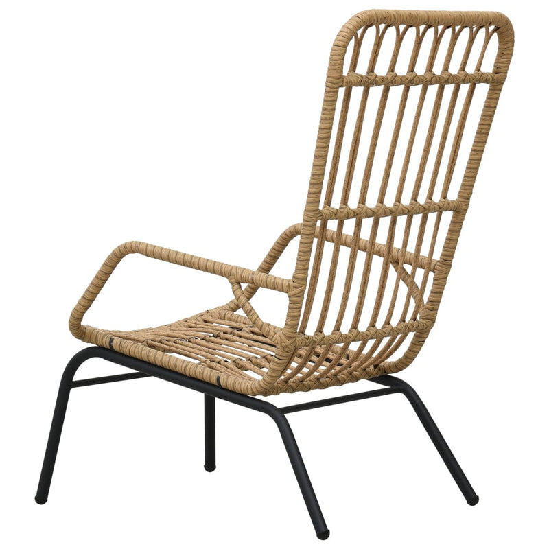 Garden Chair Poly Rattan Light Brown