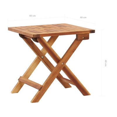 Folding Garden Coffee Table 40x40x40 cm Solid Acacia Wood