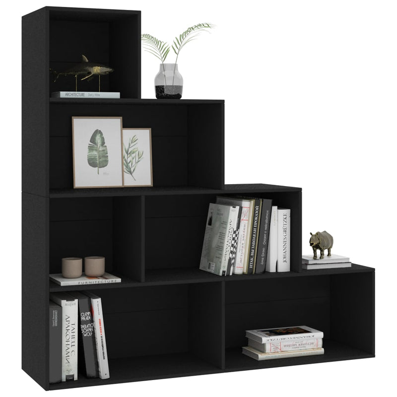 Book Cabinet/Room Divider Black 155x24x160 cm Engineered Wood
