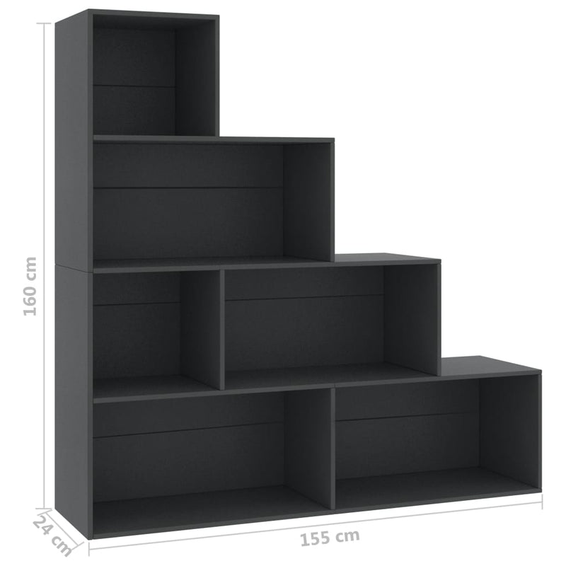 Book Cabinet/Room Divider Grey 155x24x160 cm Engineered Wood