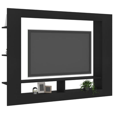 TV Cabinet Black 152x22x113 cm Engineered Wood