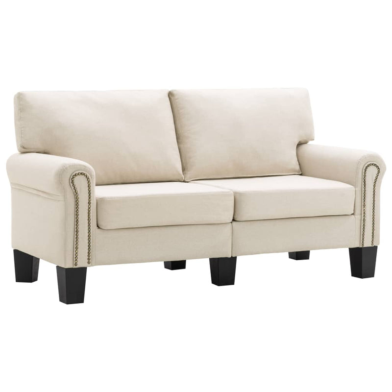 2-Seater Sofa Cream Fabric