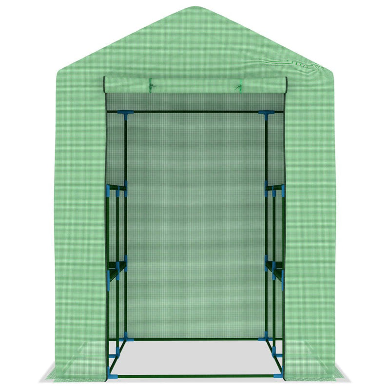 Greenhouse with Shelves Steel 143x143x195 cm