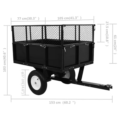 Tipping Trailer for Lawn Mower 300 kg Load