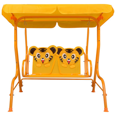 Kids Swing Bench Yellow 115x75x110 cm Fabric