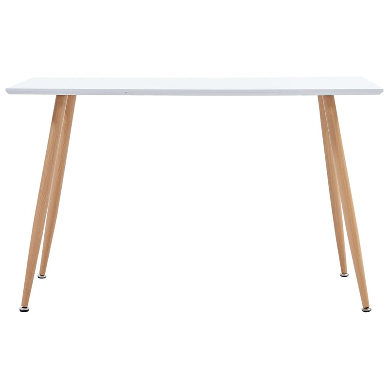 Dining Table White and Oak 120x60x74 cm MDF