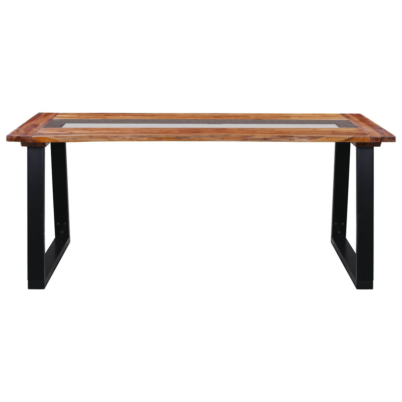 Dining Table 180x90x75 cm Solid Acacia Wood and Glass
