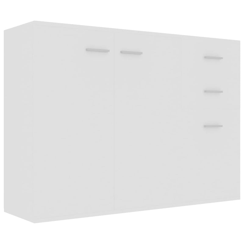 Sideboard White 105x30x75 cm Engineered Wood