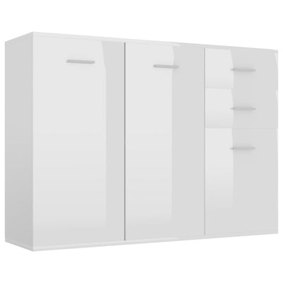 Sideboard High Gloss White 105x30x75 cm Engineered Wood