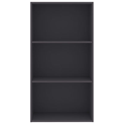 3-Tier Book Cabinet Grey 60x30x114 cm Engineered Wood
