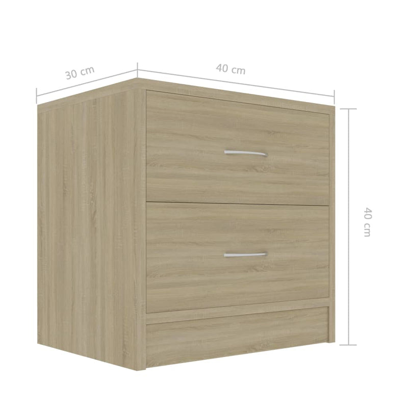 Bedside Cabinets 2 pcs Sonoma Oak 40x30x40 cm Engineered Wood