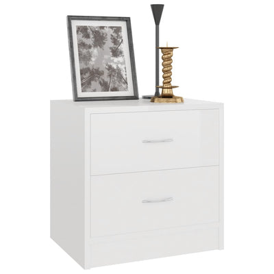 Bedside Cabinet High Gloss White 40x30x40 cm Chipboard