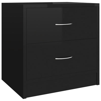 Bedside Cabinet High Gloss Black 40x30x40 cm Chipboard