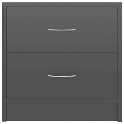 Bedside Cabinet High Gloss Grey 40x30x40 cm Chipboard