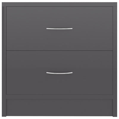 Bedside Cabinets 2 pcs High Gloss Grey 40x30x40 cm Engineered Wood