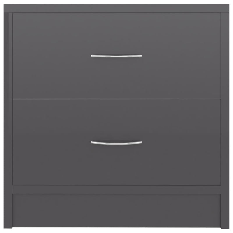 Bedside Cabinets 2 pcs High Gloss Grey 40x30x40 cm Engineered Wood