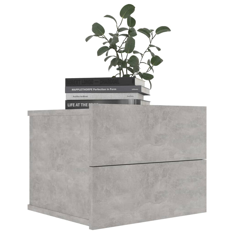 Bedside Cabinet Concrete Grey 40x30x30 cm Chipboard