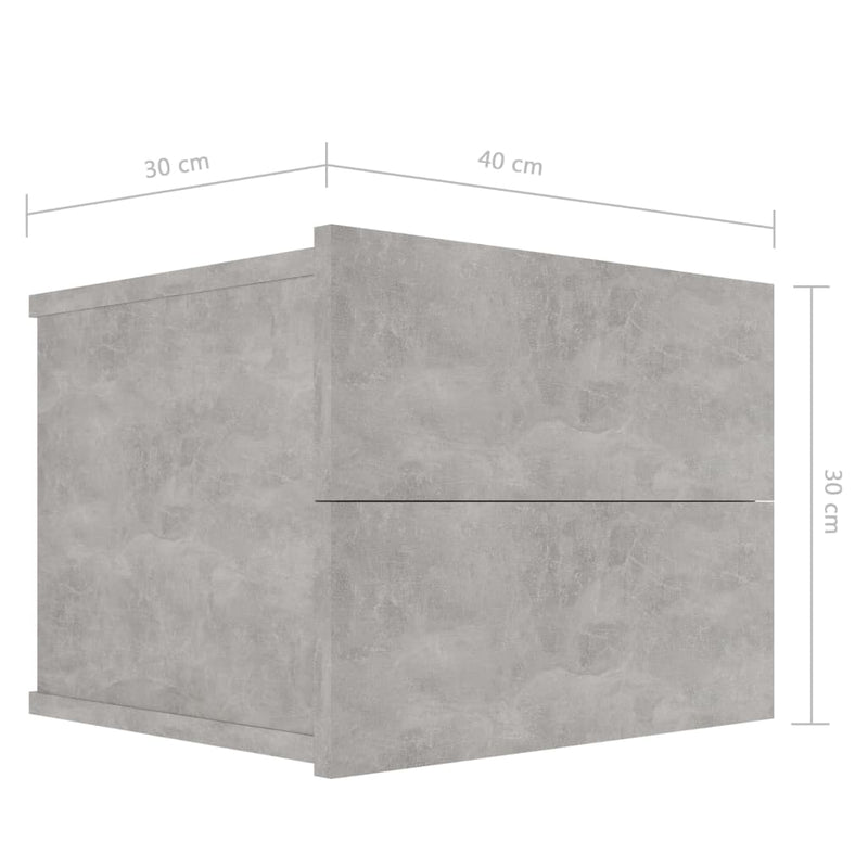 Bedside Cabinet Concrete Grey 40x30x30 cm Chipboard