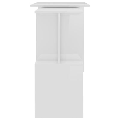 Corner Desk High Gloss White 200x50x76 cm Chipboard