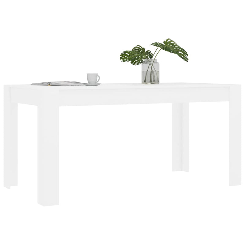 Dining Table White 160x80x76 cm Engineered Wood