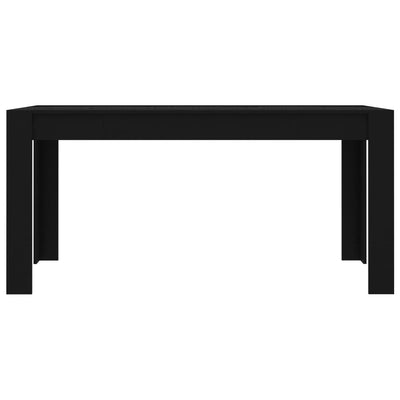 Dining Table Black 160x80x76 cm Engineered Wood