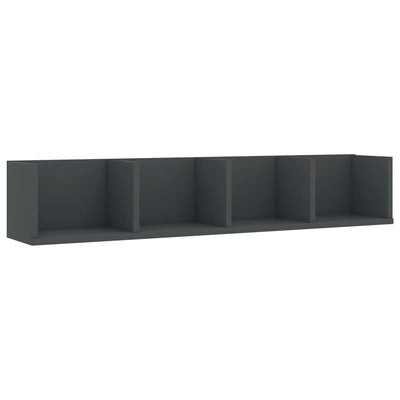 CD Wall Shelf Grey 100x18x18 cm Chipboard