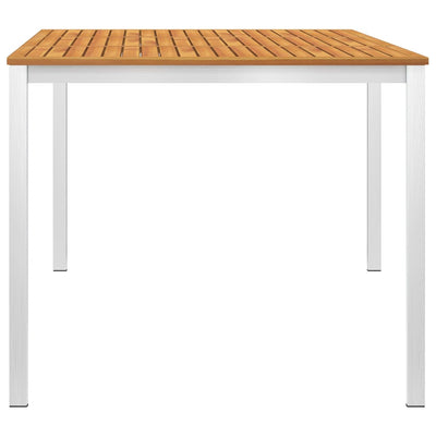 Garden Dining Table 180x90x75 cm Solid Acacia Wood and Stainless Steel