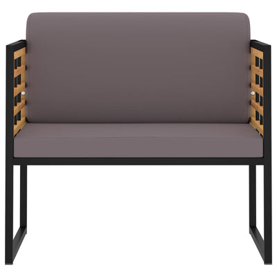 Garden Chairs with Cushions 2 pcs Solid Acacia Wood Dark Grey