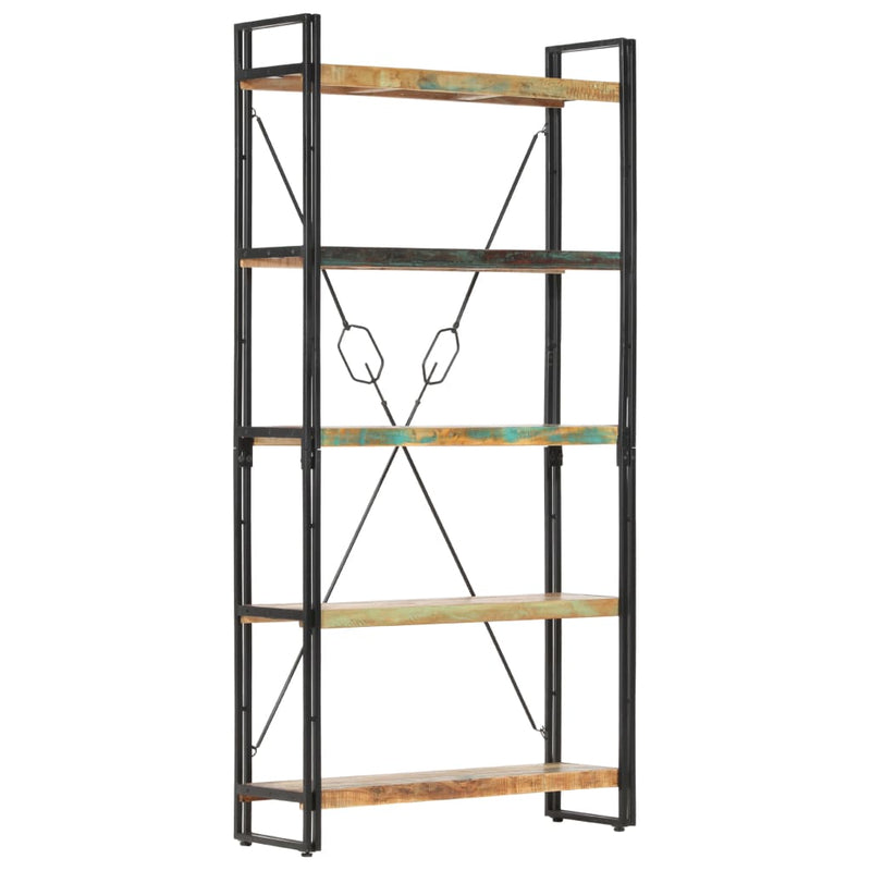 5-Tier Bookcase 90x30x180 cm Solid Reclaimed Wood