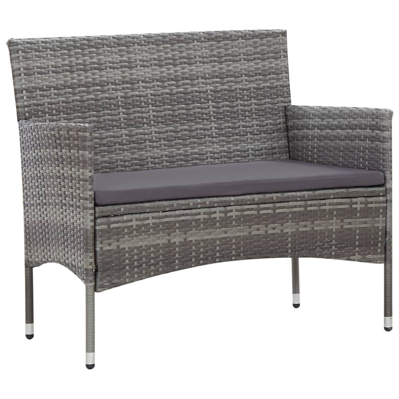 5 Piece Garden Lounge Set With Cushions Poly Rattan Grey