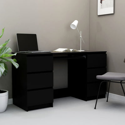 Writing Desk Black 140x50x77 cm Engineered Wood