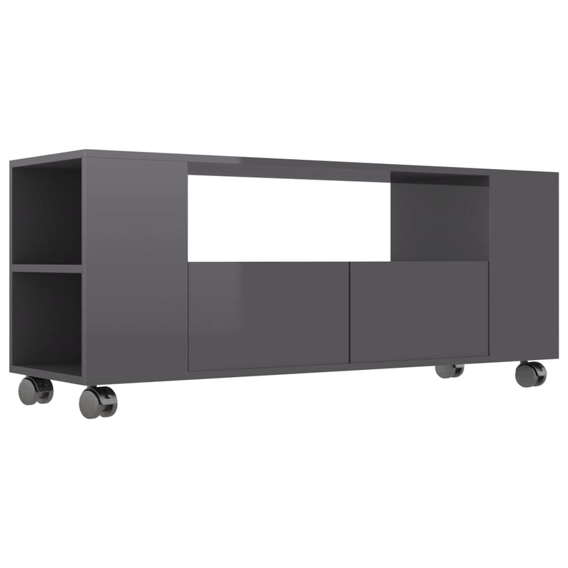 TV Cabinet High Gloss Grey 120x35x43 cm Engineered Wood