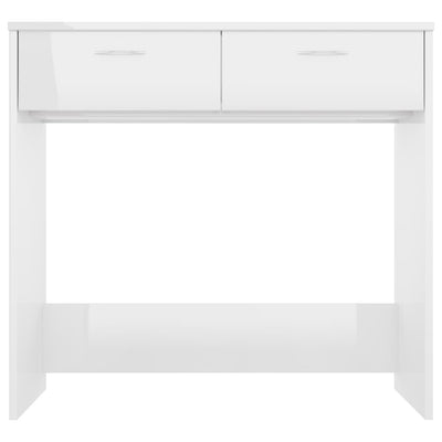 Desk High Gloss White 80x40x75 cm Engineered Wood